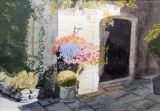 20 Barbara Hilton  'Sunny Courtyard' Watercolour.JPG